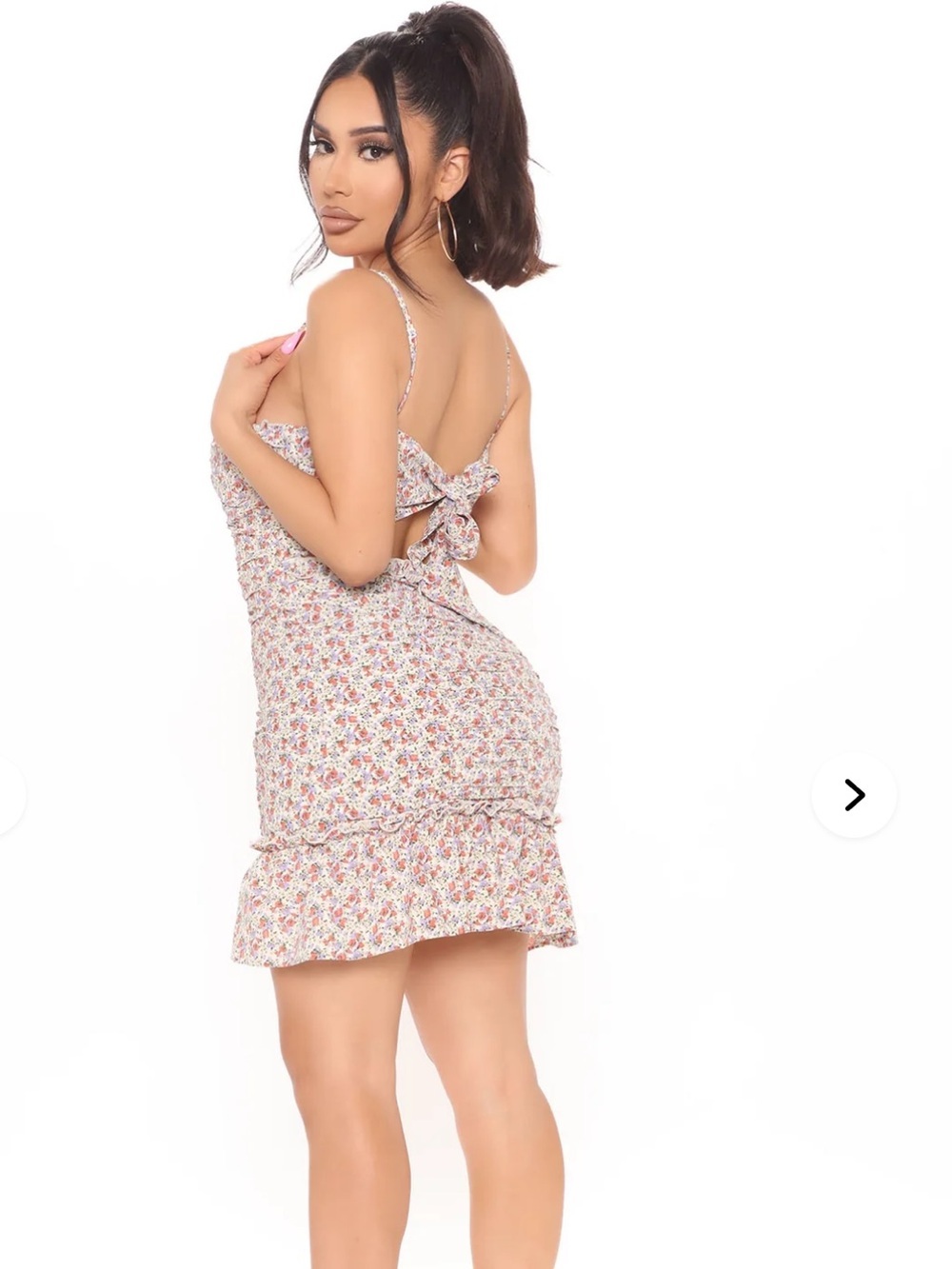 Fashion Nova Spring Into Beauty Floral Mini Dress Coquette Bodycon Cottage S - Picture 10 of 12
